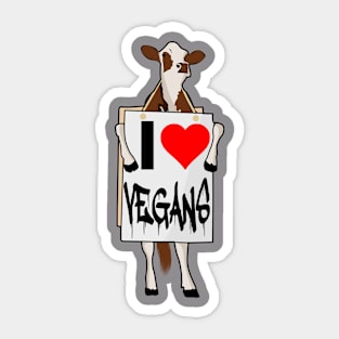 I love vegans Sticker